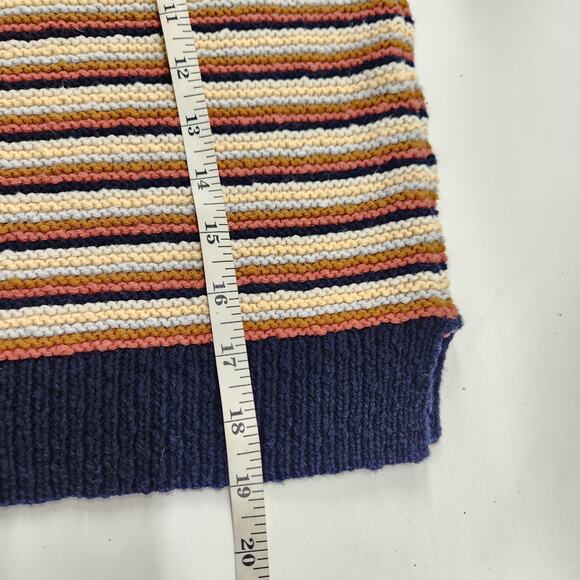 Madewell Arden V-Neck Crop Pullover Sweater Womens Small Multi Striped Knit - Picture 9 of 12